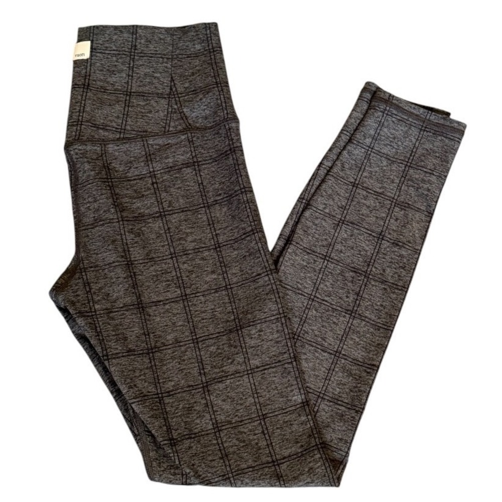 Vuori Clean Elevation Leggings Gray Windowpane Plaid Women's XS VW444